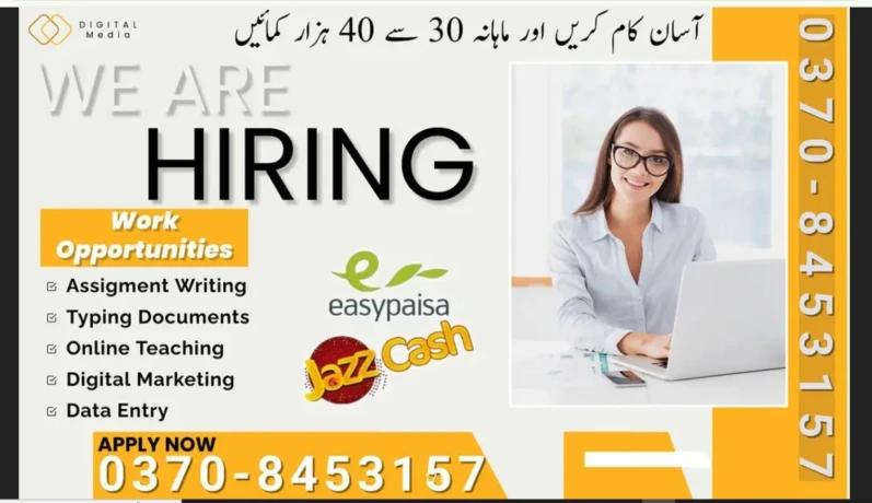 Online Job / Typing job / Assignment Job / Data Entry Job / Writing