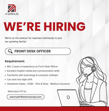 Front Desk Officer (Male/Female)