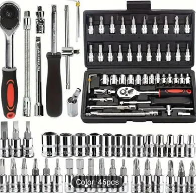 46pcs Premium Tool Kit for Cars, Motorcycles & Bikes.