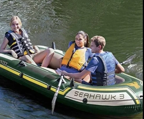 Intex Seahawk 3 Boat Set, 116-Inch x 54-Inch x 17-Inch Size, GreenYel