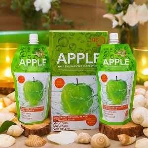 Apple Hair Color Long-Lasting Natural Black & Dark Brown Shades in Pakistan | 03001819306