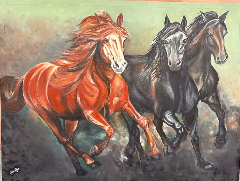 Horses/Oil on Canvas