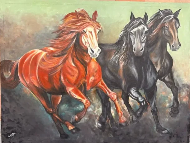 Horses/Oil on Canvas
