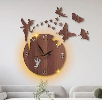 Modern Wall Clock with Light