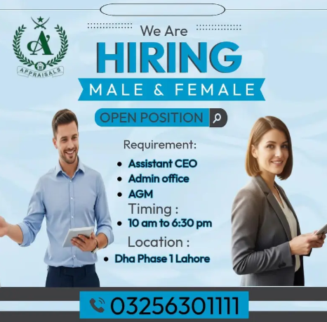 Male & Female Staff required Office Manager || Admin Manager