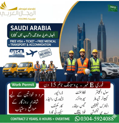 Work in Makkah & Madinah Hotel, Driver, Helper, Engineer Jobs Free