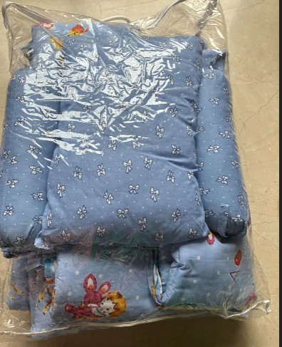 Baby cot bed sheet,quilt,pillow and 2 cushions with additional item