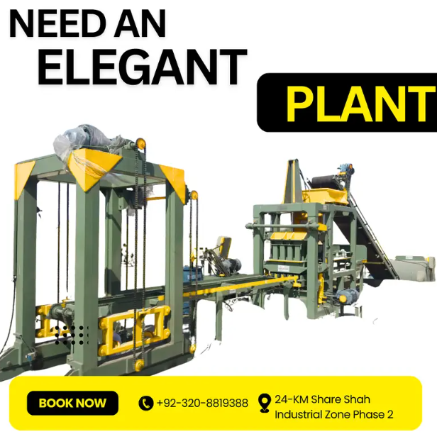 Fully Automatic Block Plant with Batching, Hoppers & 100 Tons silo