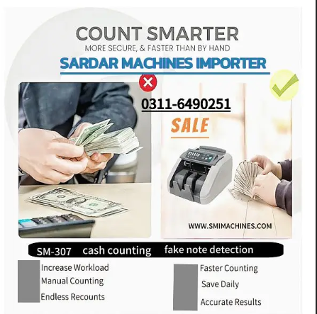 Cash counting, Jali note fake detection Accurate cash counting SMI PKR