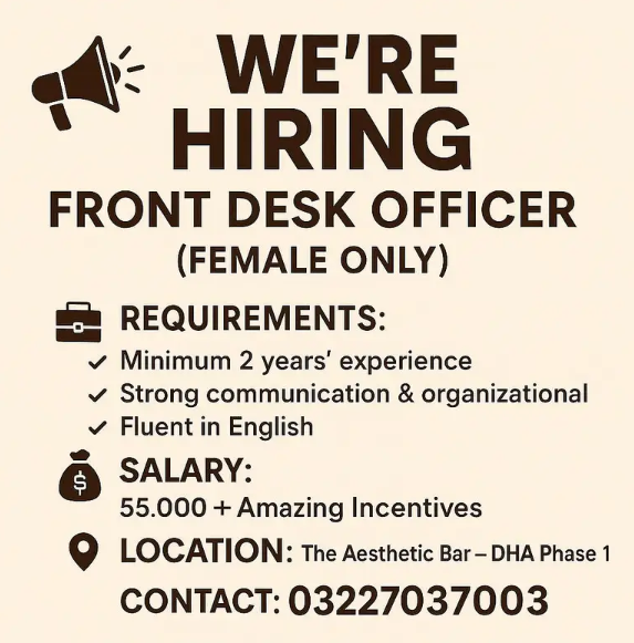 Front Desk Officer Female