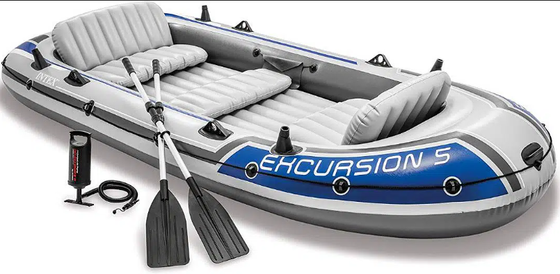 Intex Excursion 5, 5-Person Inflatable Boat Set with Aluminum Oars and