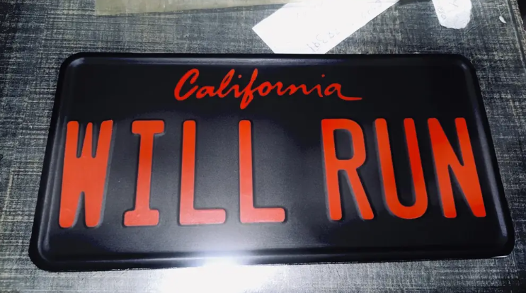 California WILL RUN PLATE AVAILABLE